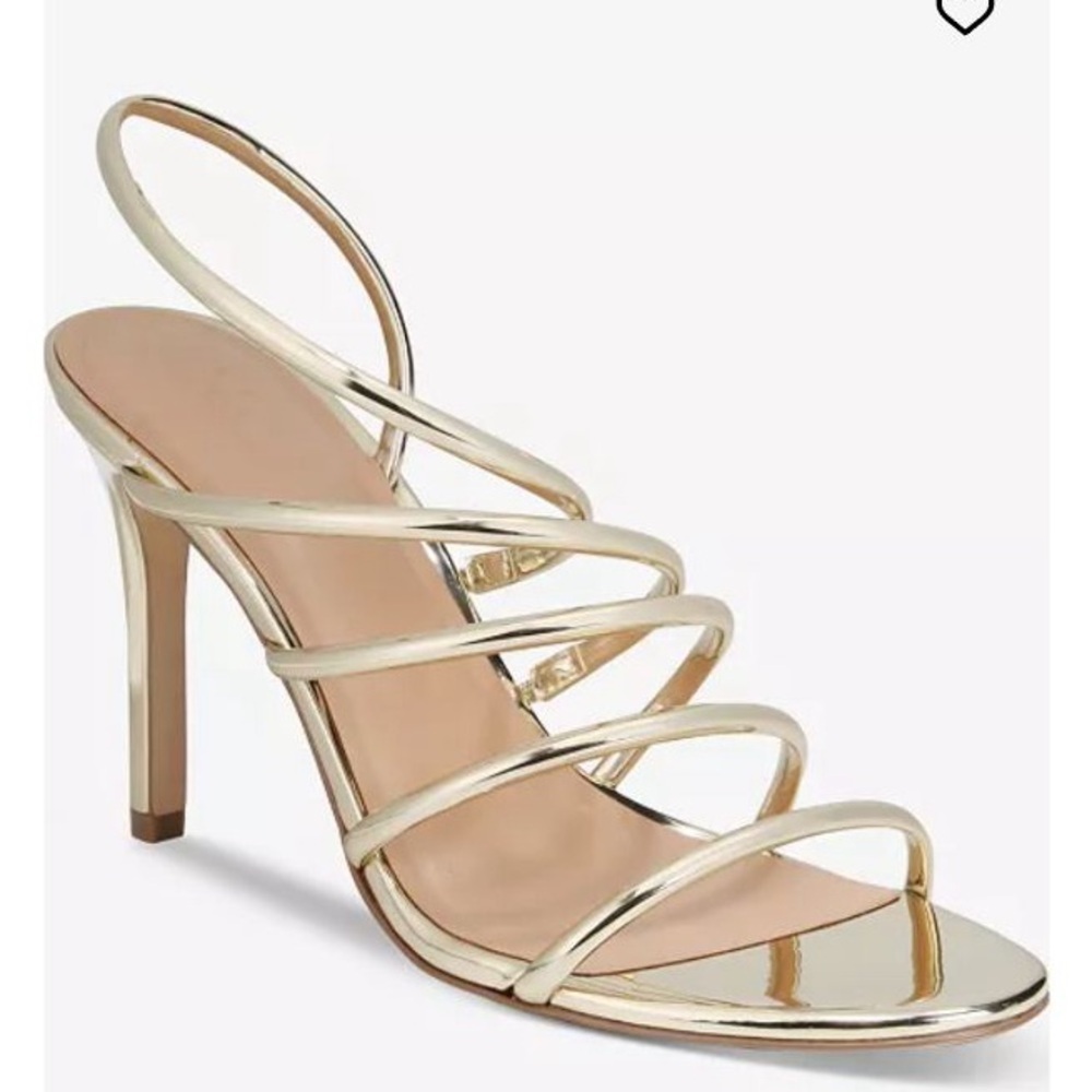 Like New INC Women's Ginny Strappy Stiletto Sandals - Light Gold US 10